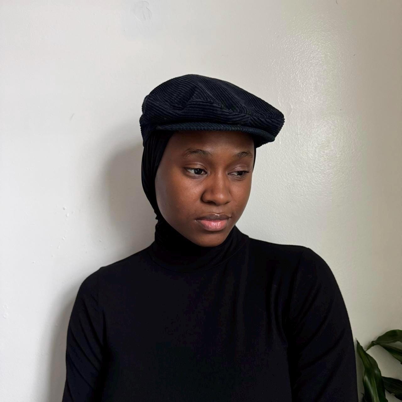 Vintage Black Corduroy News Boy Hat Size M/24 - Etsy