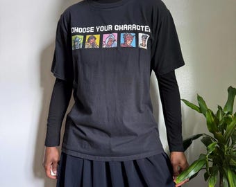 Vintage Black graphic tee with "Choose Your Character" design size L