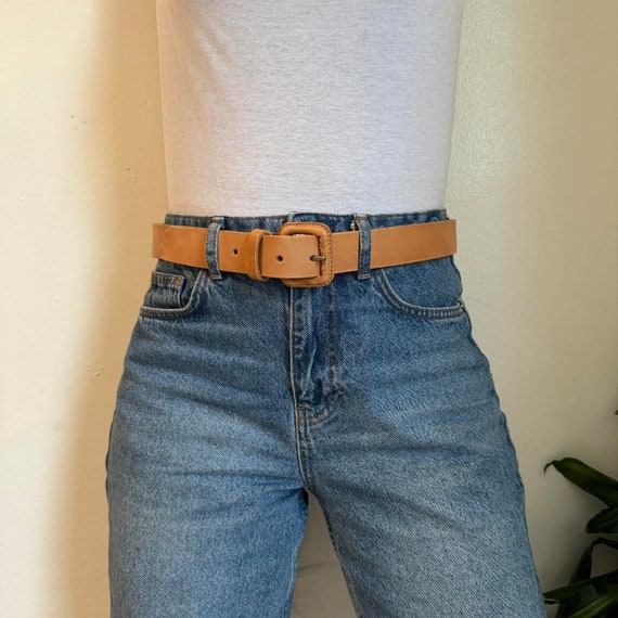 Vintage Tan leather belt - image 1