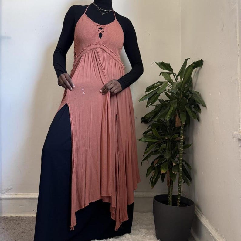 Free People Extratropical Gauze boho whimsygoth Maxi Dress - L image 6