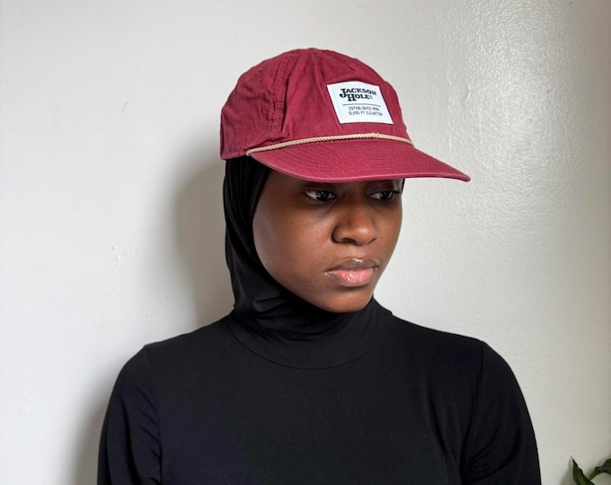 Vintage Burgundy Jackson Hole embroidered cap
