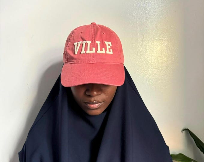 Classic Pink White Legacy Embroidered  ville adjustable cap