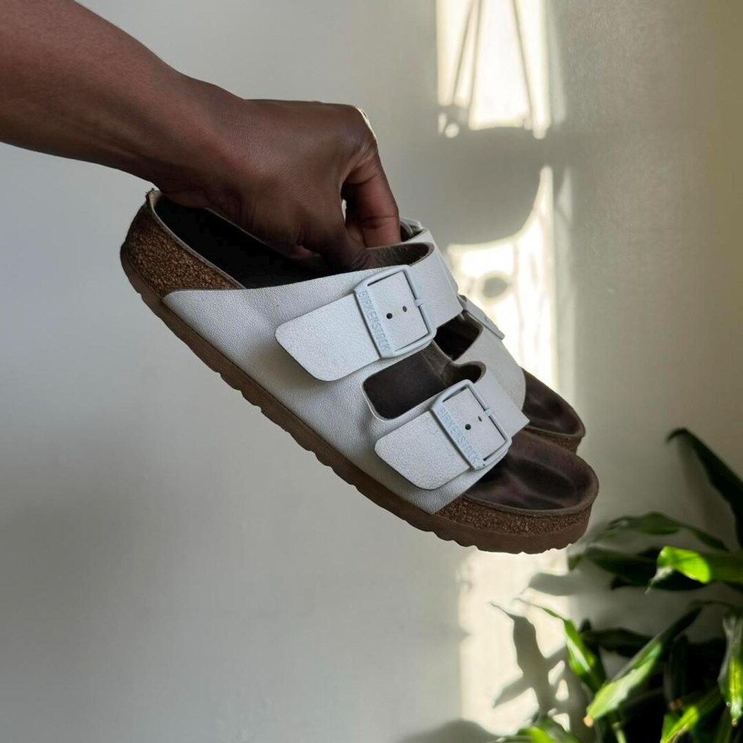 Birkenstock Arizona White Slip on Sandals Size