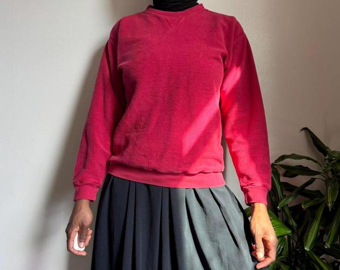 Vintage lands’s End faded Red pullover knit sweater size S(6-8)