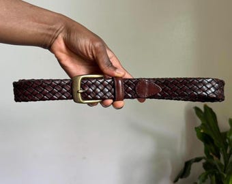 Vintage unisex distressed boho grunge Brown genuine leather belt‎ size 40 Vintage Unisex Distressed Boho Grunge Brown Genuine Leather  main image 3