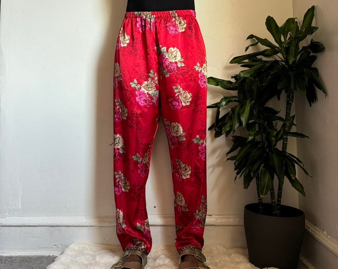 Vintage Mid waist floral pajama pants