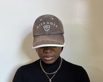 Cappellino da baseball Nike Golf Dad Hat Vintage Y2K - Grigio antracite slavato e cioccolato