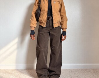 Carhartt Women's Washed Duck Canvas Sherpa-Lined Hooded Jacket size S