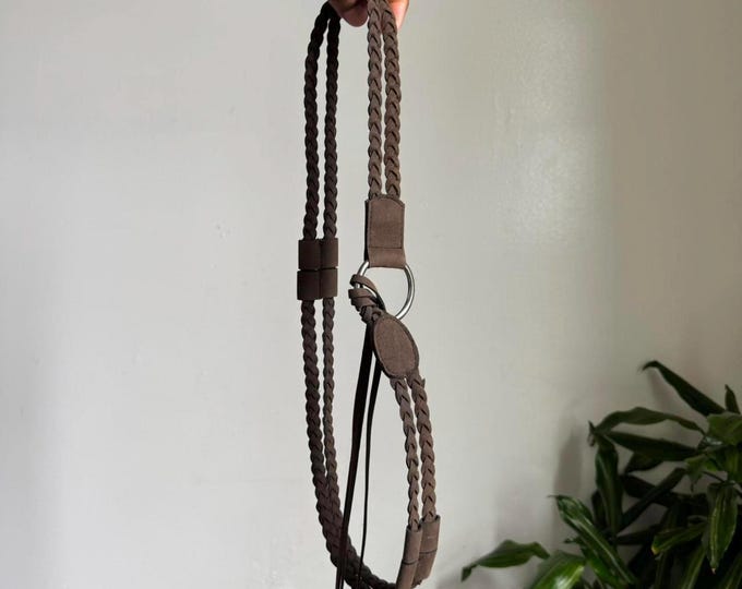 Vintage Braided belt brown hippie boho
