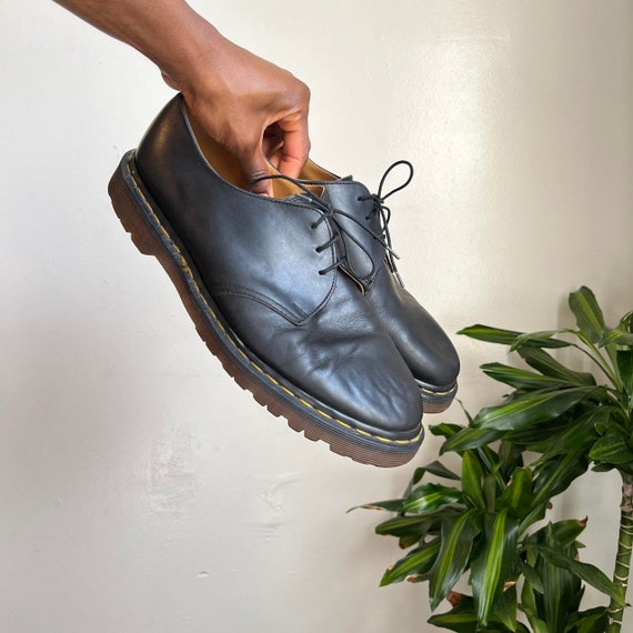 Vintage Unisex Black Leather Upper Dr Martens Lace-up 