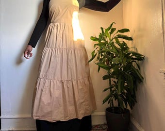 Gap Tie-Back maxi dress with flare plaid hem, size 8