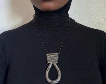 Vintage 90s Heavy Textured whimsigoth Pendant Necklace