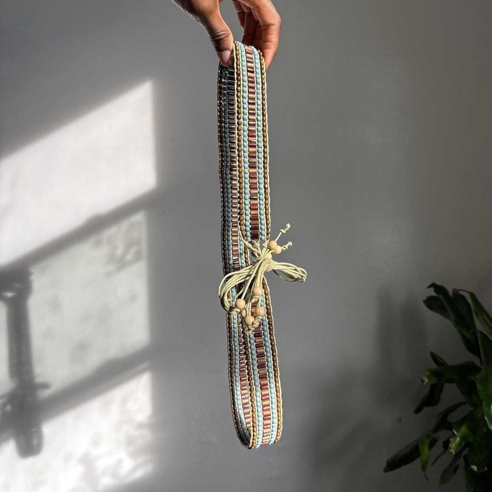 Vintage olive green 70s rope tie textured belt VTG Medieval Rope Belt – French Meadows main image 4