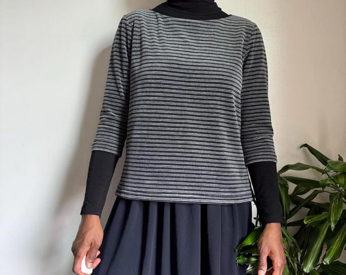 Vintage striped blouse top grunge gorpcore streetwear M