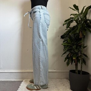 Vintage Style Buffalo Jeans High Rise Wide Leg Denim Tie Waist 28 image 3