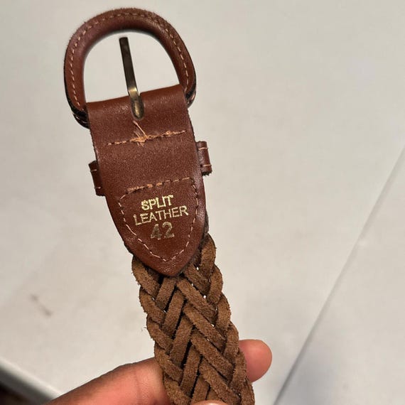 Vintage boho grunge Brown braided leather belt‎ Vintage Boho Grunge Brown Braided Leather Belt - Etsy main image 2