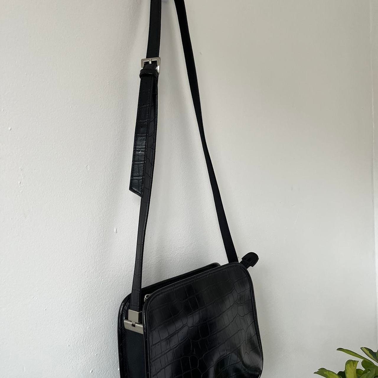 Vintage Y2K Black Croco Shoulder Bag 