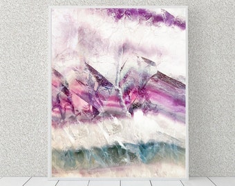 Rainbow Fluorite Photograph, Healing Crystal Wall Art, Abstract Art Print, Macro Photography, Large Gemstone Print, Geode Art Print