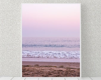Laguna Beach Ocean Photo | Beach Sunset Print | Coastal Sunset Photograph | Trendy Beach Wall Art | Large Boho Beach | Dusky Ocean Art
