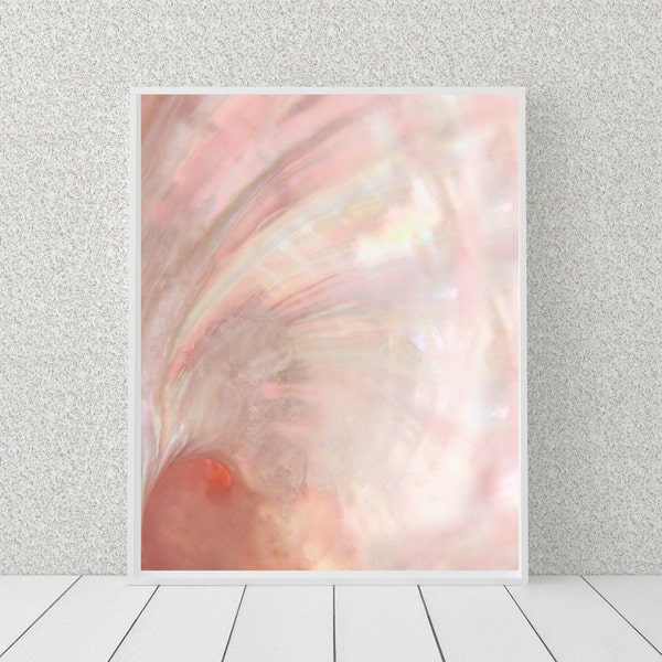 Abalone Shell Photograph | Soft Colored Seashell Print | Abstract Beach Art | Ocean Photography | Coastal Wall Art | Pink Abstract Art