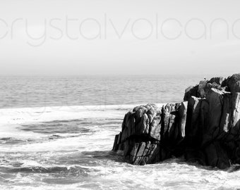 Lovers Point Photograph, Monterey Ocean Print, Black and White Beach Photography, Northern California Coast Print, Seascape Wall Art