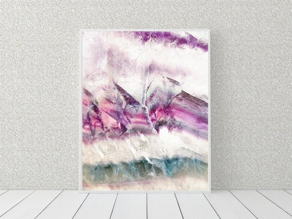 Rainbow Fluorite Photograph, Abstract Gemstone Art Print