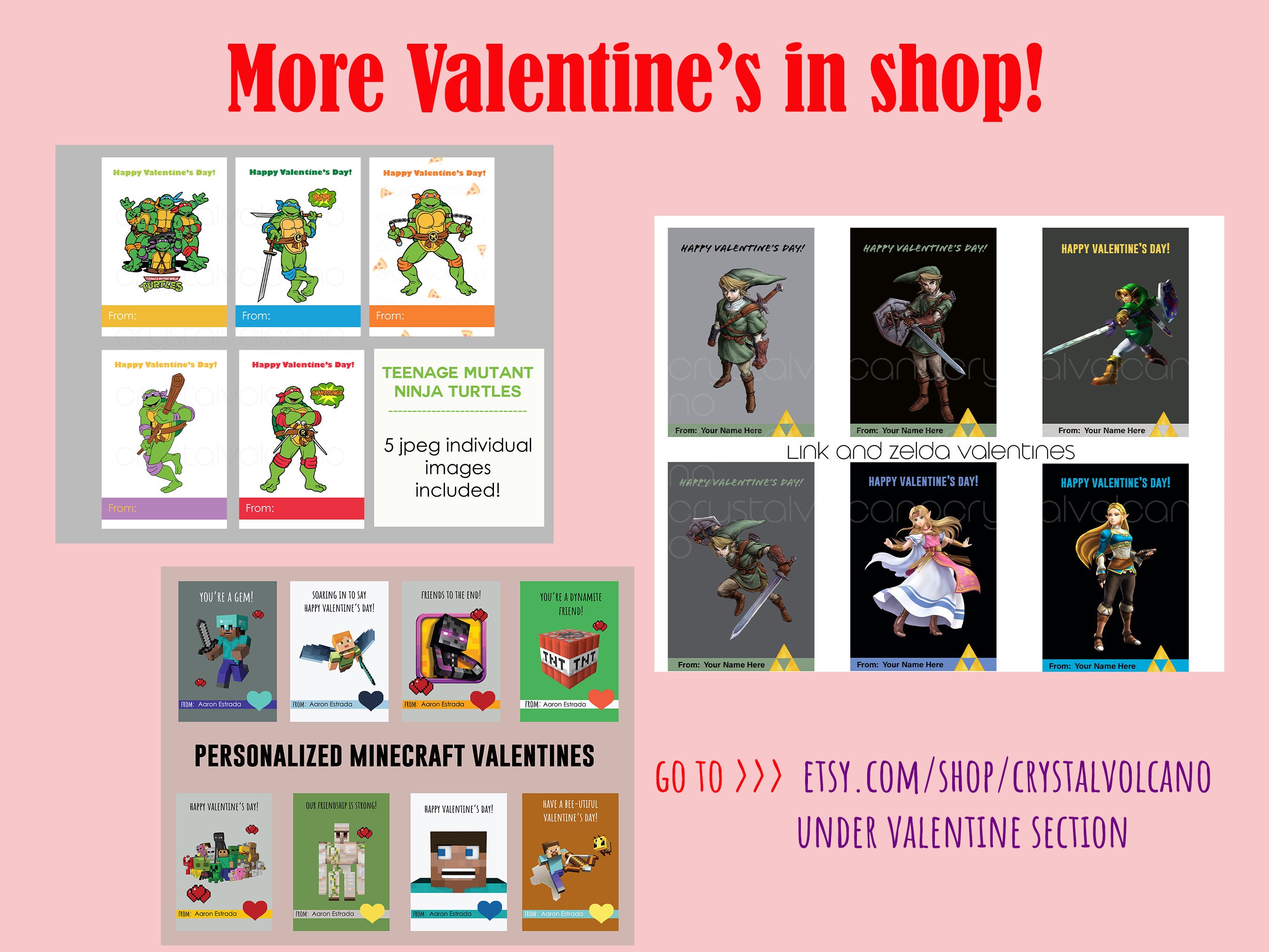Five Nights at Freddy's Valentine's Day Cards * FNAF School Valentines *  Five Nights Freddys Printable Valentines Cards - FNAF Party Favors