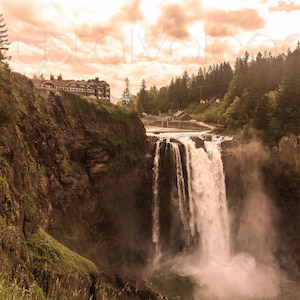 Great Northern Photo, Twin Peaks Water Fall, Snolqualmie Falls, David Lynch Wall Art, Twin Peaks Art, PNW Photography, Nature Wall Decor,