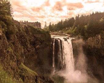 Great Northern Photo, Twin Peaks Water Fall, Snolqualmie Falls, David Lynch Wall Art, Twin Peaks Art, PNW Photography, Nature Wall Decor,