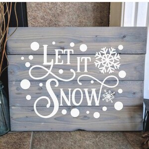 Let it Snow Holiday Wall Decor Sign Decal Sticker