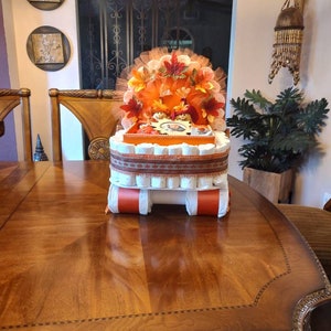 Little Pumpkin Diaper Carriage, Personalized Fall Baby Shower Centerpiece image 8