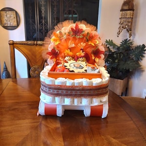 Little Pumpkin Diaper Carriage, Personalized Fall Baby Shower Centerpiece image 5