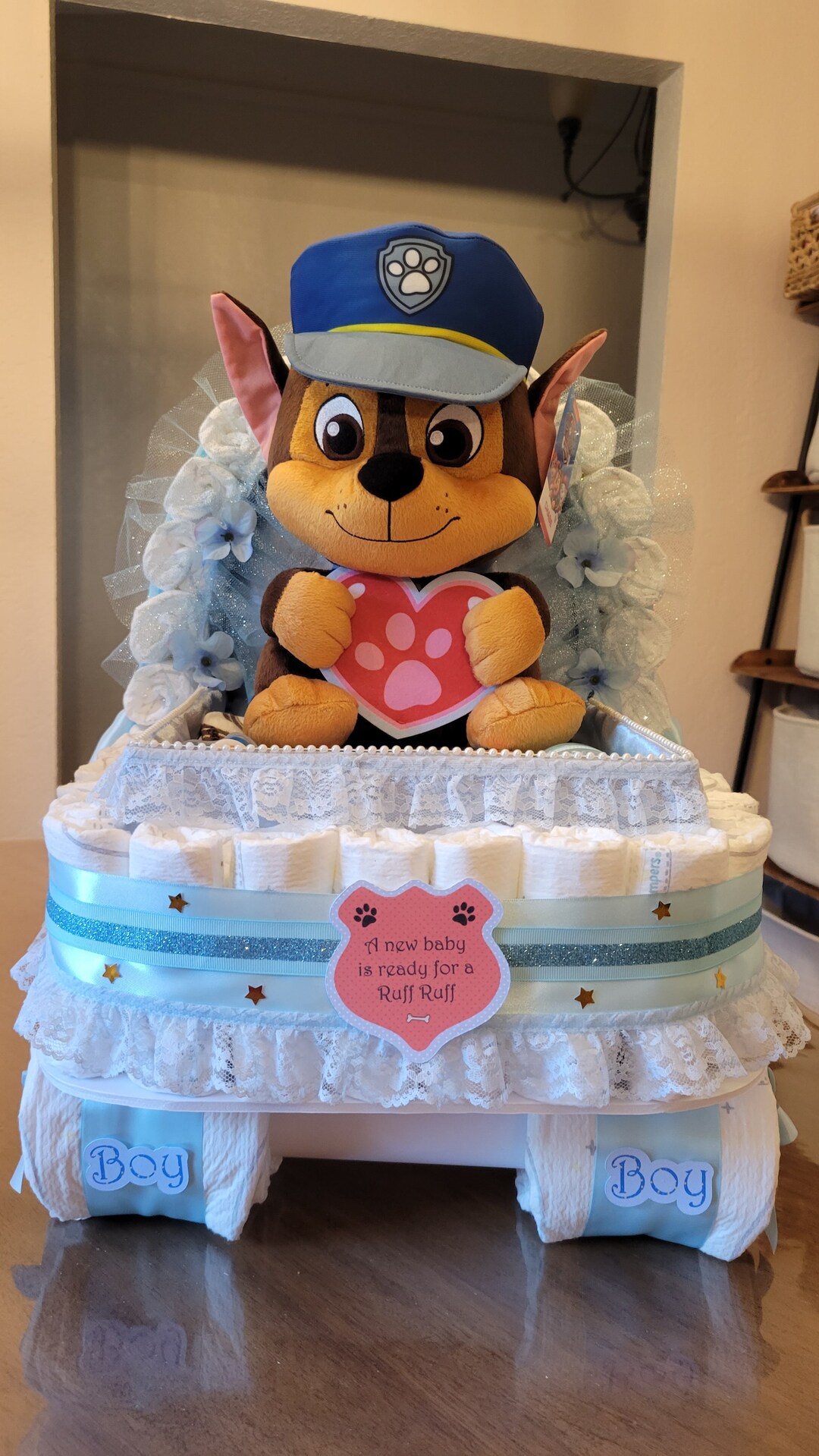 Paw Patrol Luxery Diaper Cake, Baby Shower Gift, Stroller, Carriage, Diaper 