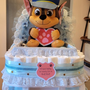 Paw Patrol Luxery Diaper Cake, Baby Shower Gift, Stroller, Carriage, Diaper Cake.
