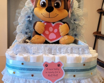 Paw Patrol Luxery Diaper Cake, Baby Shower Gift, Stroller, Carriage, Diaper Cake.