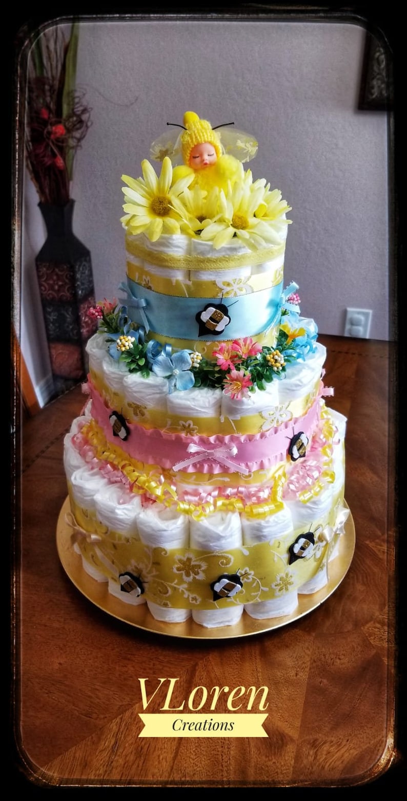 Baby Gift Diaper Cake It/'s a Girl Baby Shower