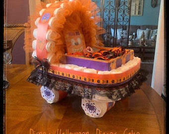 Halloween Diaper Cake, Baby Shower, Gift Basket Stroller, Carriage Diaper Cake