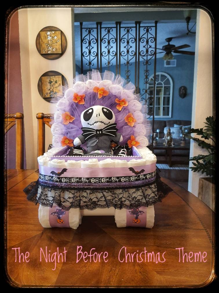 Halloween Diaper Cake Baby Shower Gift Basket the Night Etsy UK