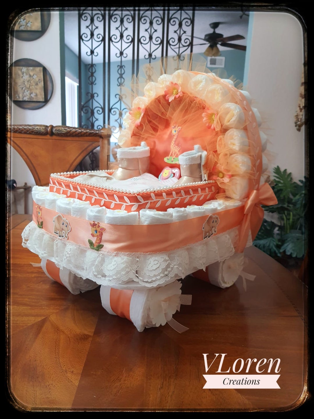 Buy Baby Gift Personalized, Diaper Cake, Safari, Animal, Woodland Baby  Shower Online in India