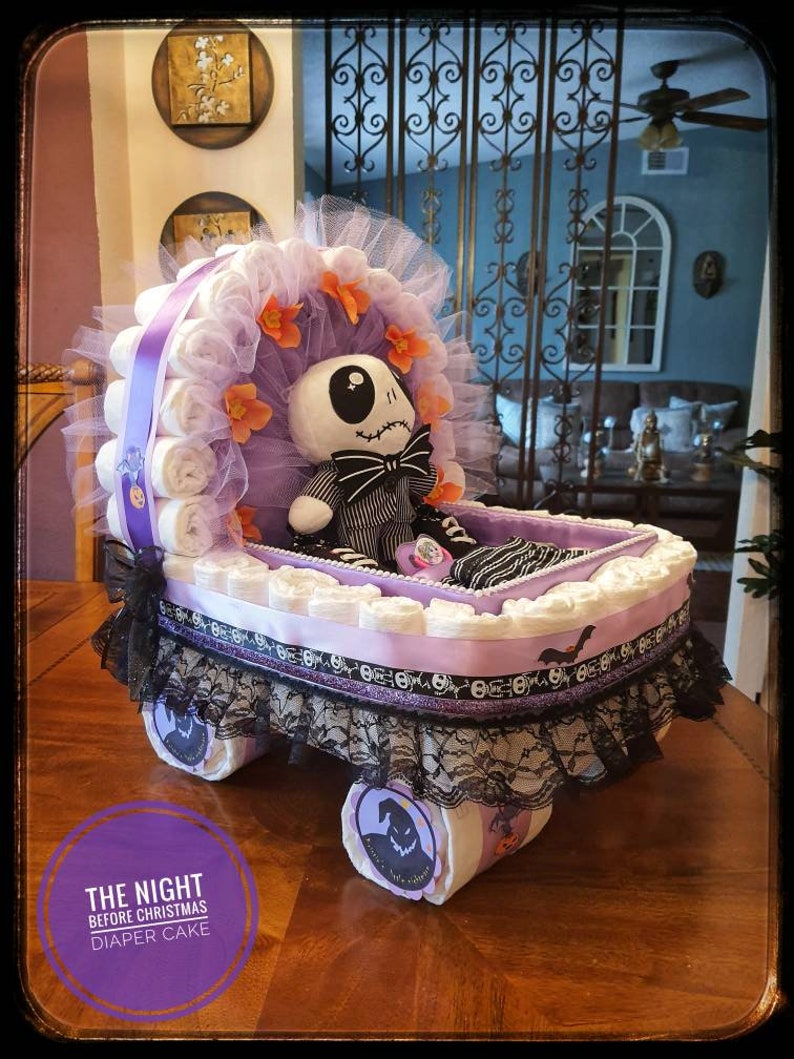 Halloween Diaper Cake Baby Shower Gift Basket the Night Etsy