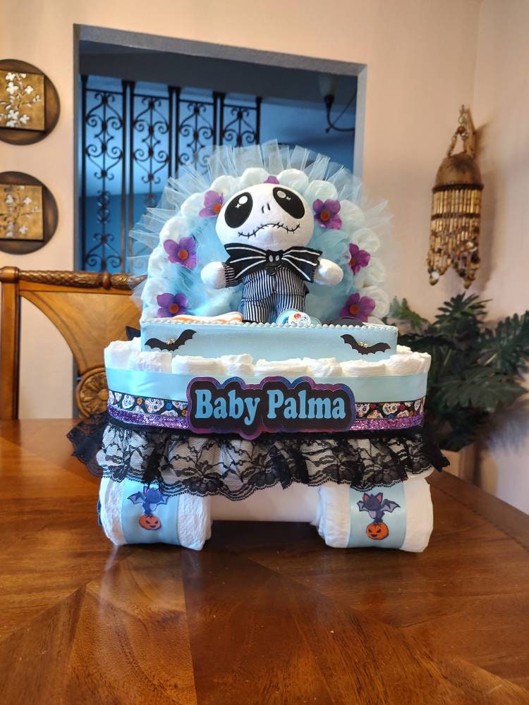 Blue Halloween Diaper Cake Baby Shower Gift Basket the Etsy