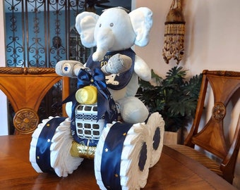 Baby Gift Wheeler Motorcycle Diaper Cake Baby Shower Twinkle Twinkle  Little Star Blue