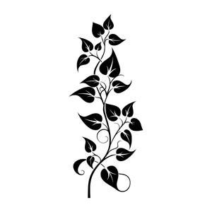 Vine SVG - Ivy Vine Floral Garden Plant Leafy Botanical Silhouette Clip Art Cut File, Instant Download, Commercial Use, svg png jpg eps pdf