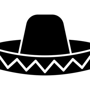 Sombrero SVG, mexican hat silhouette, cinco de mayo clipart, sombrero cut file, mexican hat PNG, sombrero outline, mexico hat icon