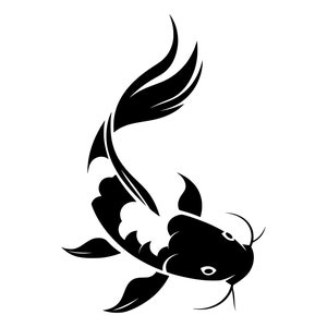 Koi Fisch SVG - Japanischer Karpfen Teich Fisch Aquatic Haustier druckbare Clip Art Schnittdatei, sofortiger Download, kommerzielle Nutzung, svg png jpg eps pdf