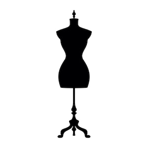 Dress Form SVG - Dressmaker Mannequin Fashion Display Model Silhouette Clip Art Cut File, Instant Download, Commercial Use jpg png eps pdf