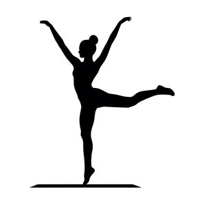 Dance Gymnast SVG - Gymnastics Girl Dancer Silhouette Clipart Cut File, Instant Download, Commercial Use, svg jpg png eps pdf