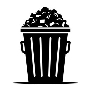 Cestino SVG - Cestino della spazzatura, spazzatura, spazzatura, silhouette, clip art, file di taglio, download immediato, uso commerciale, svg png jpg eps pdf
