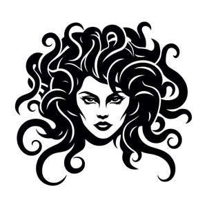 Medusa SVG - Snake Haired Woman Gorgon Mythical Creature Silhouette Clipart Cut File, Instant Download, Commercial Use, svg jpg png eps pdf