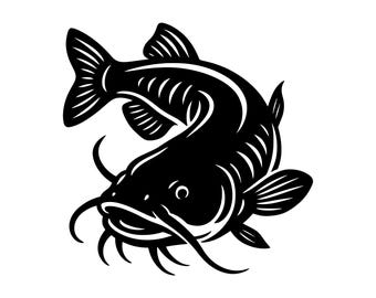 Catfish SVG - Fishing Lover Freshwater Fish River Fishing Fisherman Gift Nature Life Printable Cut File, Instant Download, Commercial Use